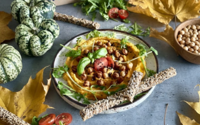 Pasta dyniowa z chrupiącą ciecierzycą