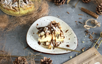 Sernik szarlotka na kruchym