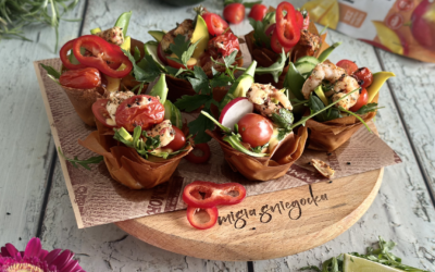 Koszyczki filo z krewetką